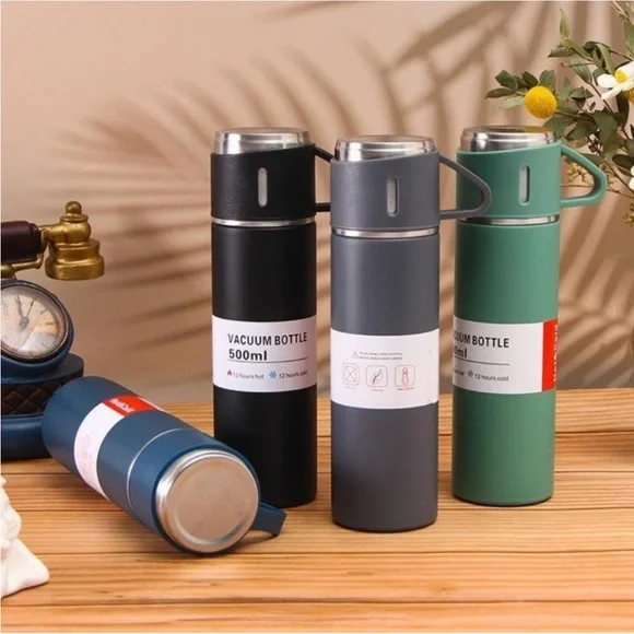 🆕 4PC Vacuum Thermos Bottle Set Blue - Picture 6 of 14